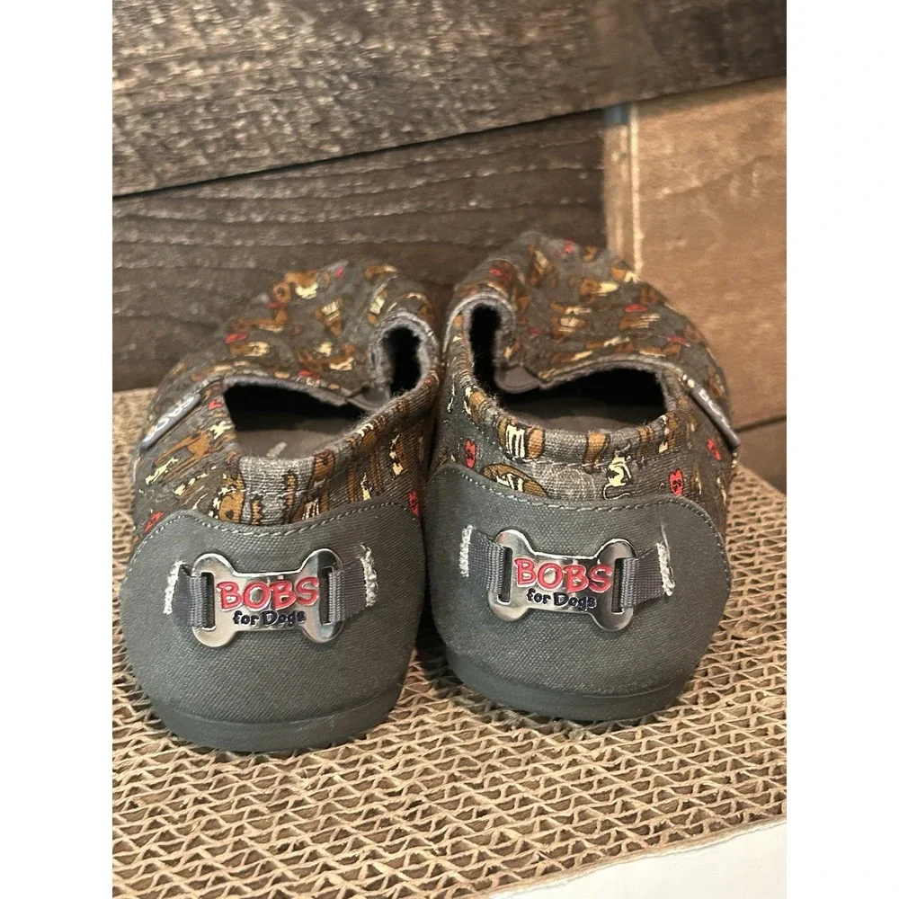 Skechers Bobs for Dogs Dog Print Women's Slip‎ On Flat Shoes Size 7